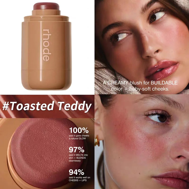 Makeup Cheek Blush Cream Blusher Stick Lip Gloss Phone Case for iPhone 16 17 Pro Max Piggy Sprinkle Sun Soak Tan Line Lipstick