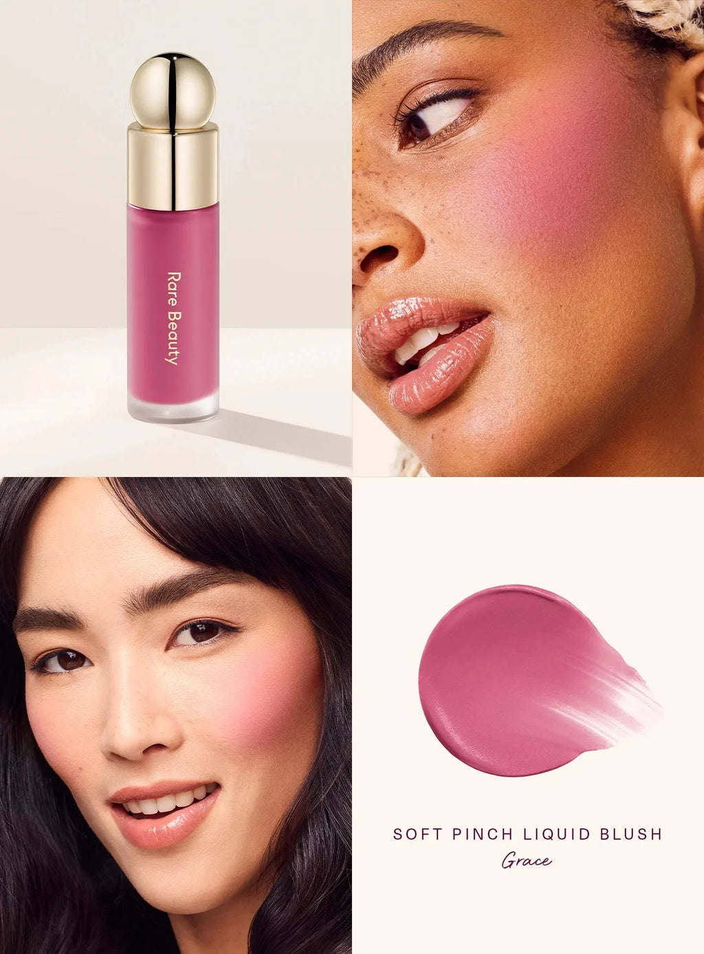Rare Beauty Liquid Blush Shimmer Powder Blush Elastic Blush Easy-to-Blend Blush Lipstick Highlighter Long-Lasting Makeup Natura