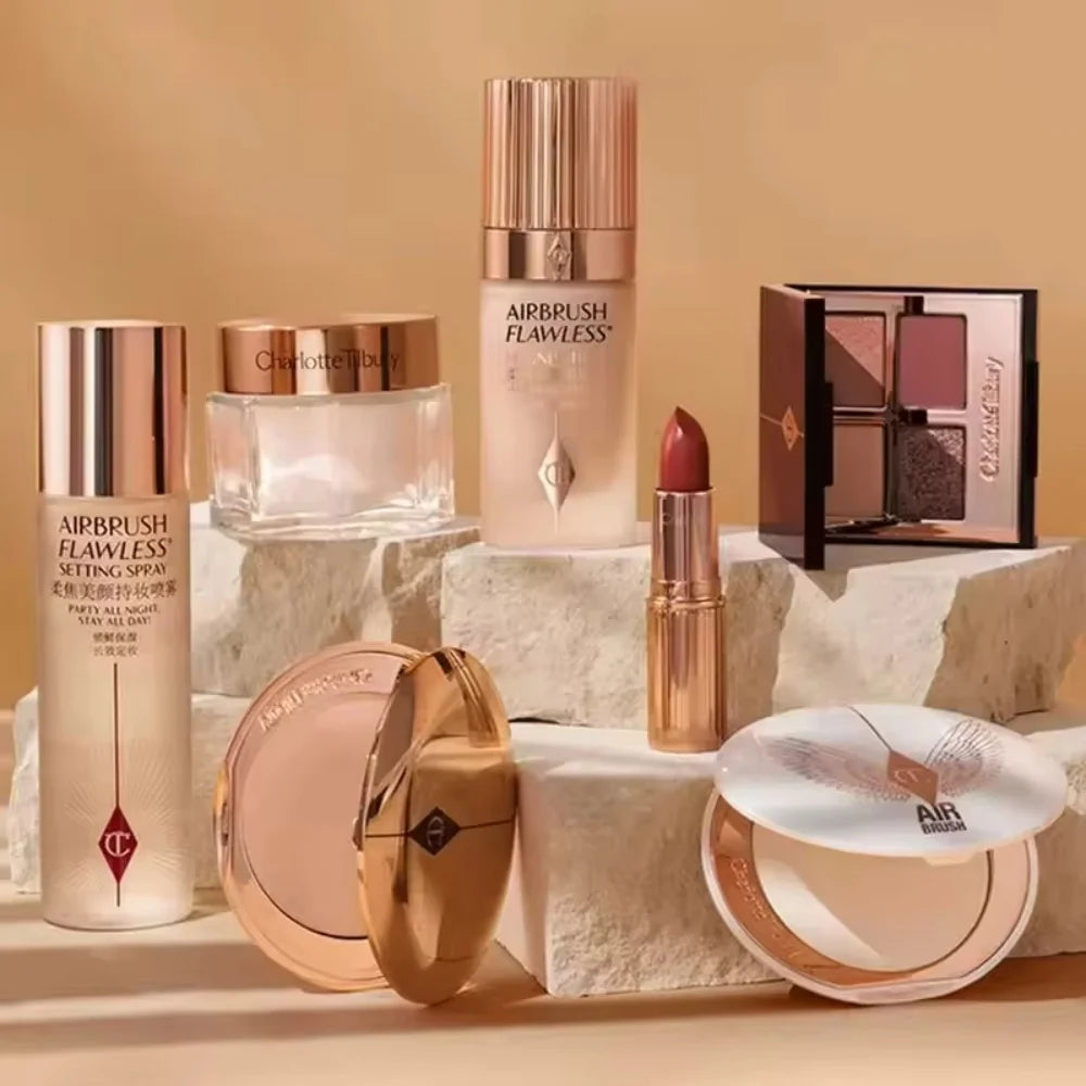 Charlotte Tilbury Lip Stick Liquid Foundation Highlighter Pressed Powder Blush Facial Spot Concealer Foundation Makeup Cosmetics