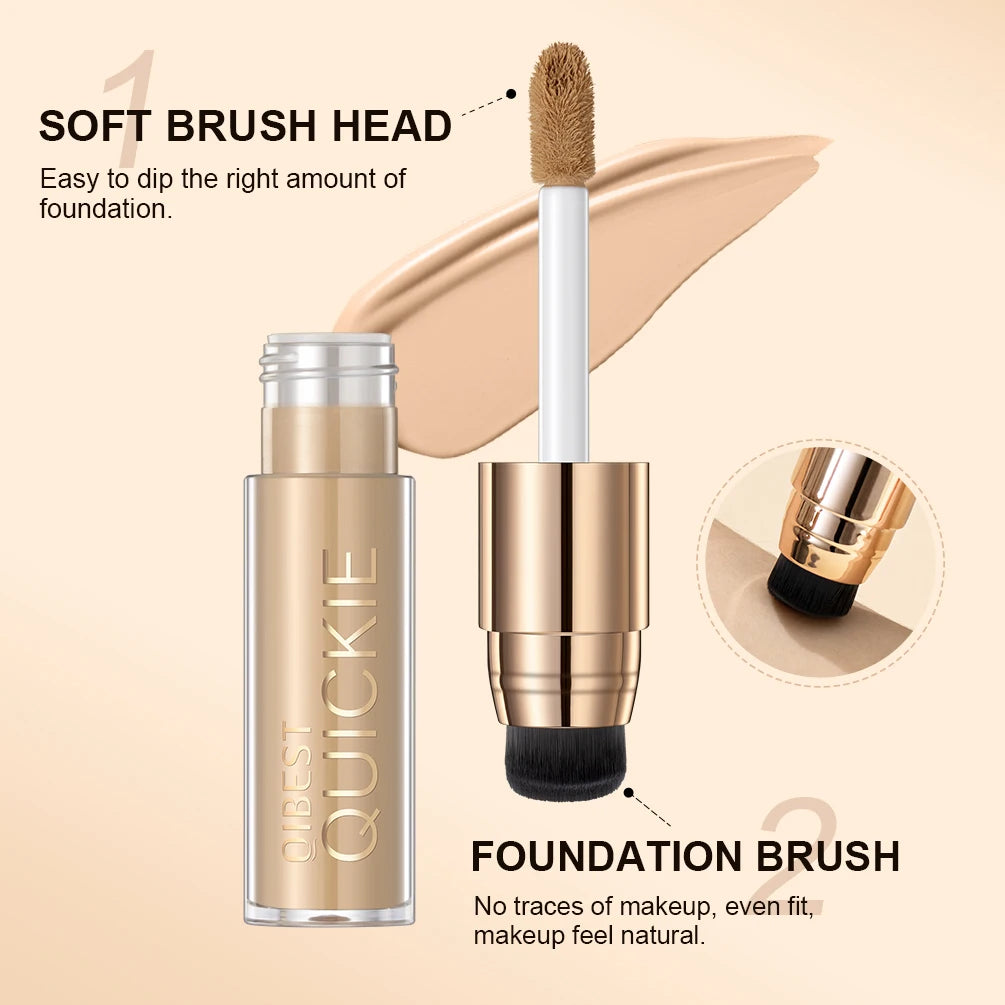 QIBEST 4 Colors Matte Liquid Foundation Hydrating Nourishing Full Coverage Blemish Brighten Concealer Base Maquiagem New Makeup