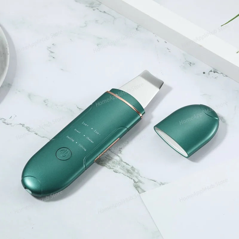 Limpador Facial Ultrassônico - Limpador de Poros Iônico Recarregável, Esfoliante de Pele Portátil e Aparelho de Beleza para Cuidados com a Pele em Casa