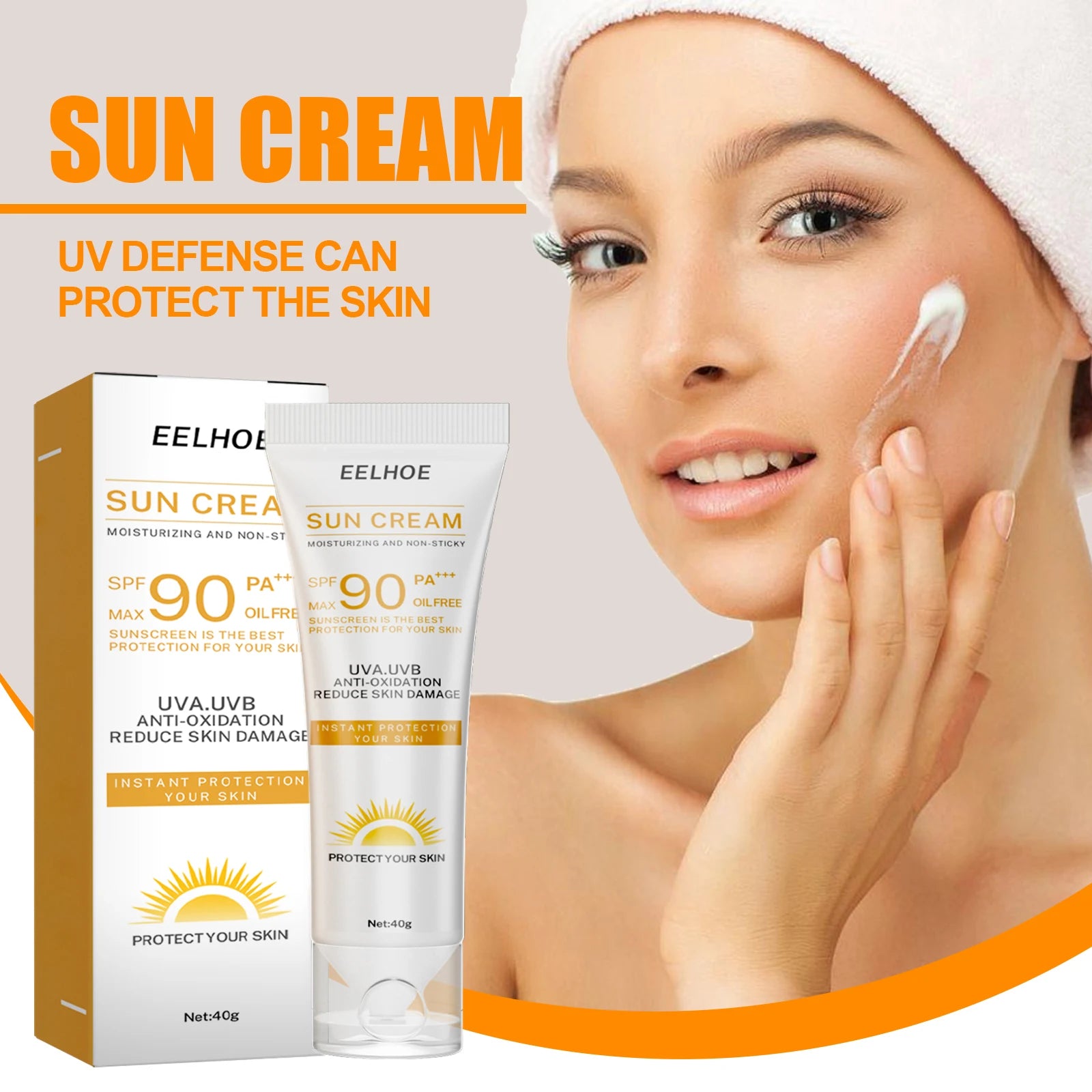 Facial Cream Sunscreen SPF 90 Brighten Sun Cream For Face Body Oil Control Moisturizer Daily Sunblock Skin UV Protective Lotion