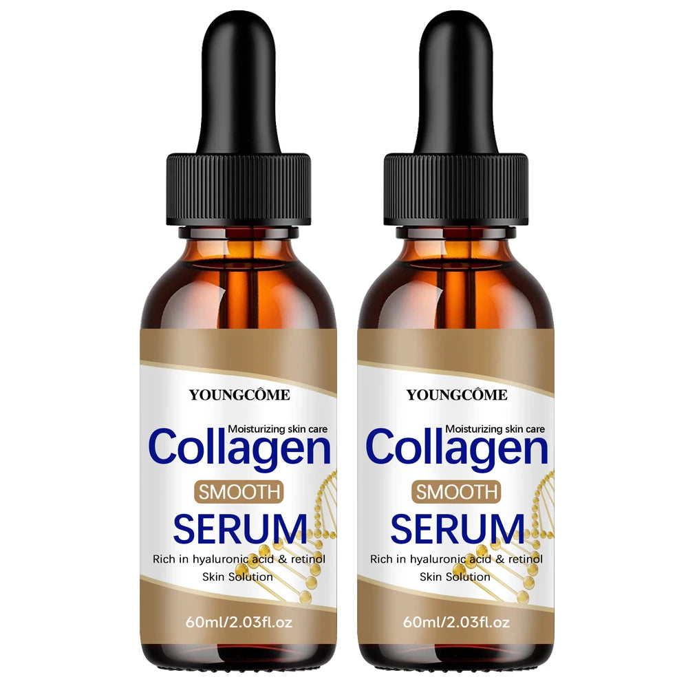2PCS Sérum de Colágeno com Ácido Hialurônico e Retinol - Cuidados Hidratantes para o Rosto para Todos os Tipos de Pele - Solução de Hidratação Diária