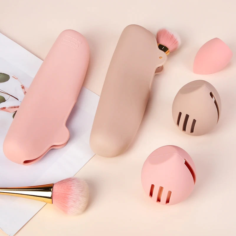 Large Travel Makeup Brush Holder and Makeup Sponge Holder Make Make Up Sponge  Cosmeticos  Esponja Maquiagem  Powder Puff