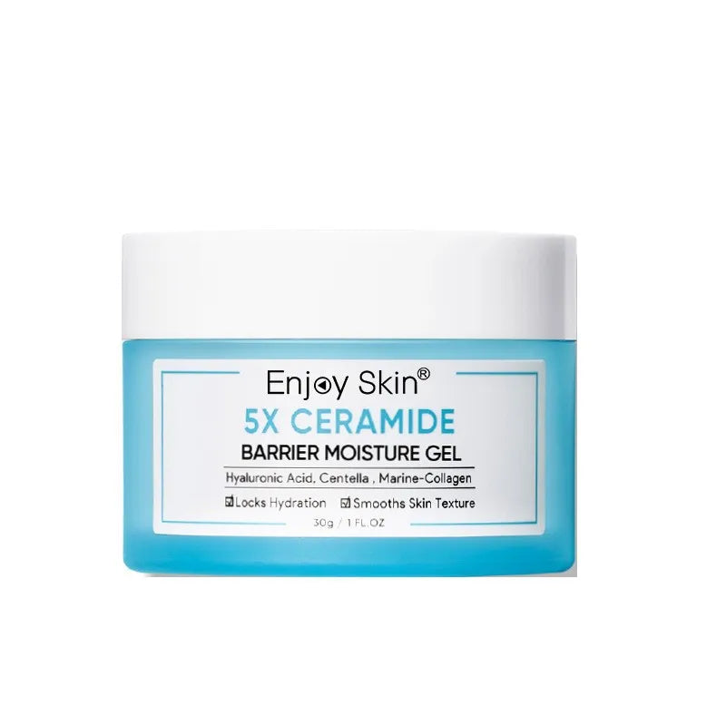 Kit de Cuidados Faciais com Ceramida 5x: Tônico Calmante, Creme Hidratante, Limpador de Baixo pH, Sérum Reparador da Barreira, Gel Hidratante