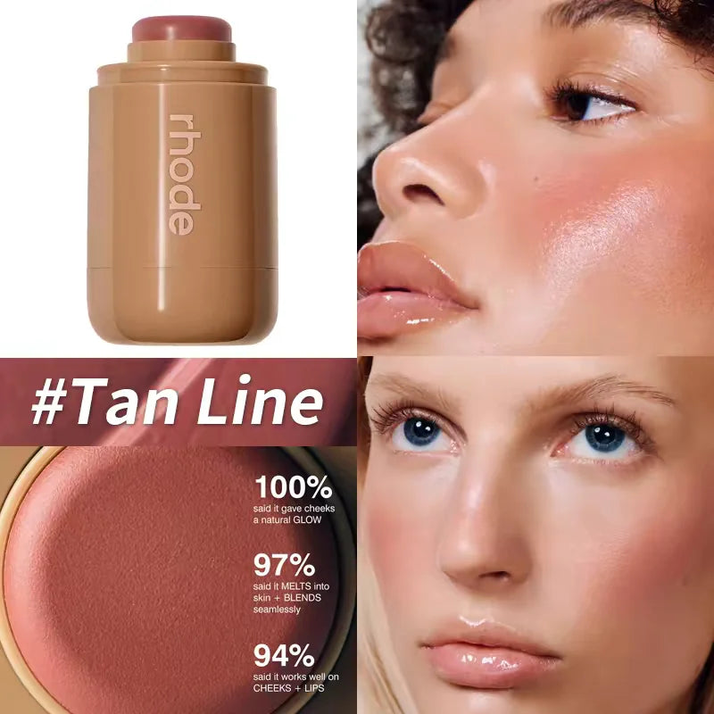 Makeup Cheek Blush Cream Blusher Stick Lip Gloss Phone Case for iPhone 16 17 Pro Max Piggy Sprinkle Sun Soak Tan Line Lipstick