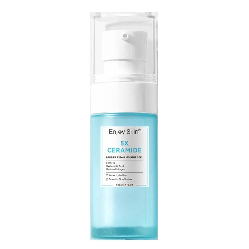 Kit de Cuidados Faciais com Ceramida 5x: Tônico Calmante, Creme Hidratante, Limpador de Baixo pH, Sérum Reparador da Barreira, Gel Hidratante