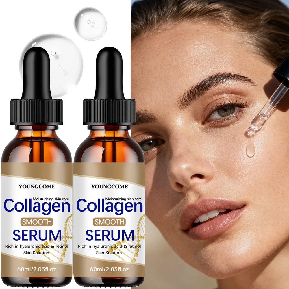 2PCS Sérum de Colágeno com Ácido Hialurônico e Retinol - Cuidados Hidratantes para o Rosto para Todos os Tipos de Pele - Solução de Hidratação Diária