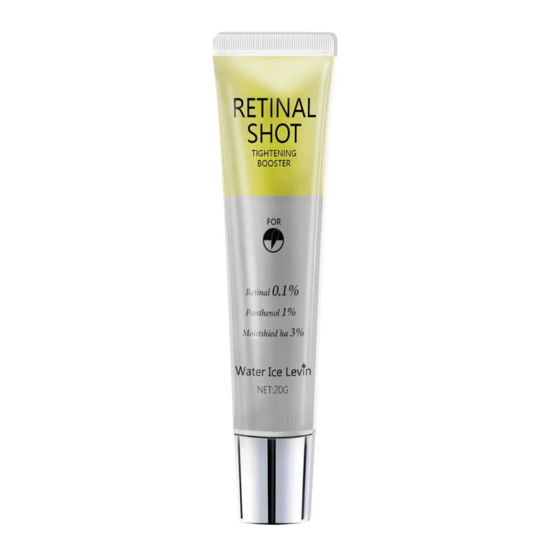 Retinal 0,1% Shot Intensivo Pantenol 1% Ácido Hialurônico 3% Suaviza e Firme a Área dos Olhos. Combate Rugas e Linhas Finas. 20g.