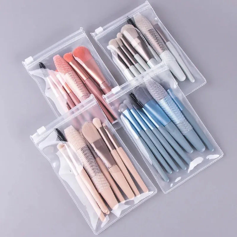 New 8Pcs Makeup Brush Set Makeup Concealer Brush Blush Loose Powder Brush Eye Shadow Highlighter Foundation Brush Beauty Tools