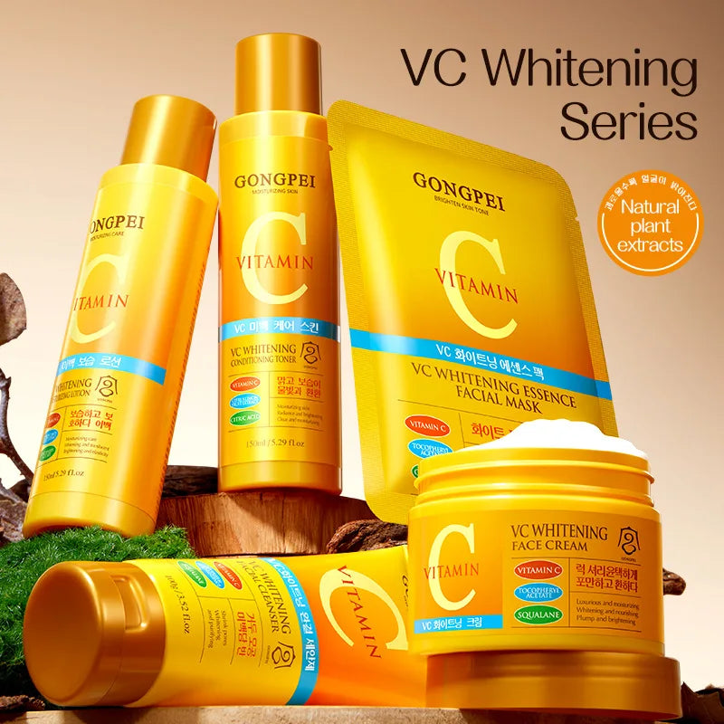 Máscara Facial Clareadora de Vitamina C GONGPEI, Creme Facial Hidratante Anti-idade, Loção Facial, Sérum, Tônico, Cosméticos Coreanos para Cuidados com a Pele