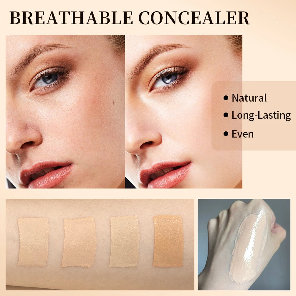 QIBEST 4 Colors Matte Liquid Foundation Hydrating Nourishing Full Coverage Blemish Brighten Concealer Base Maquiagem New Makeup