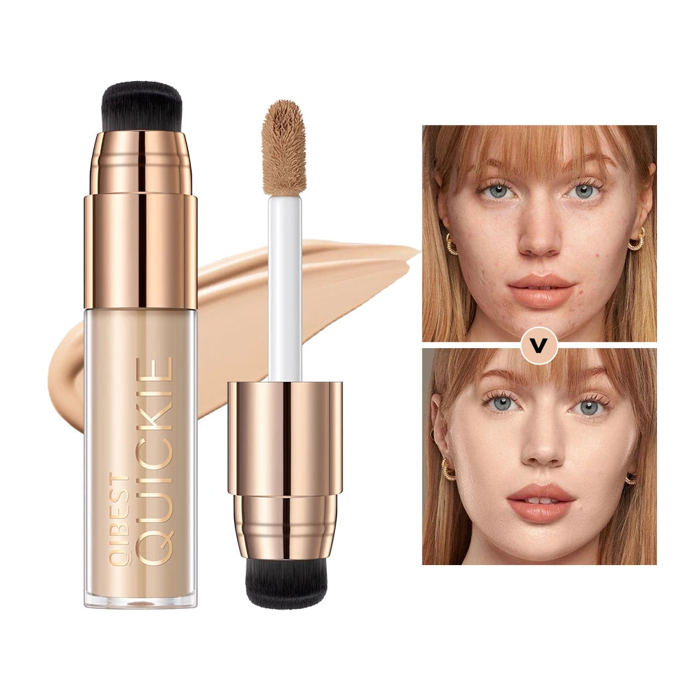 QIBEST 4 Colors Matte Liquid Foundation Hydrating Nourishing Full Coverage Blemish Brighten Concealer Base Maquiagem New Makeup