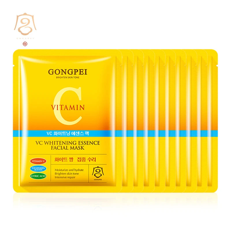 Máscara Facial Clareadora de Vitamina C GONGPEI, Creme Facial Hidratante Anti-idade, Loção Facial, Sérum, Tônico, Cosméticos Coreanos para Cuidados com a Pele