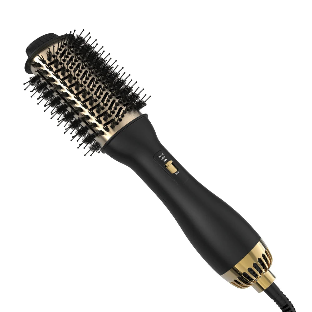 Escova Hot Air LISAPRO One-Step & Volumizer PLUS 2.0 Secador e Modelador de Cabelo Nova Escova Cacheadora Preto e Dourado