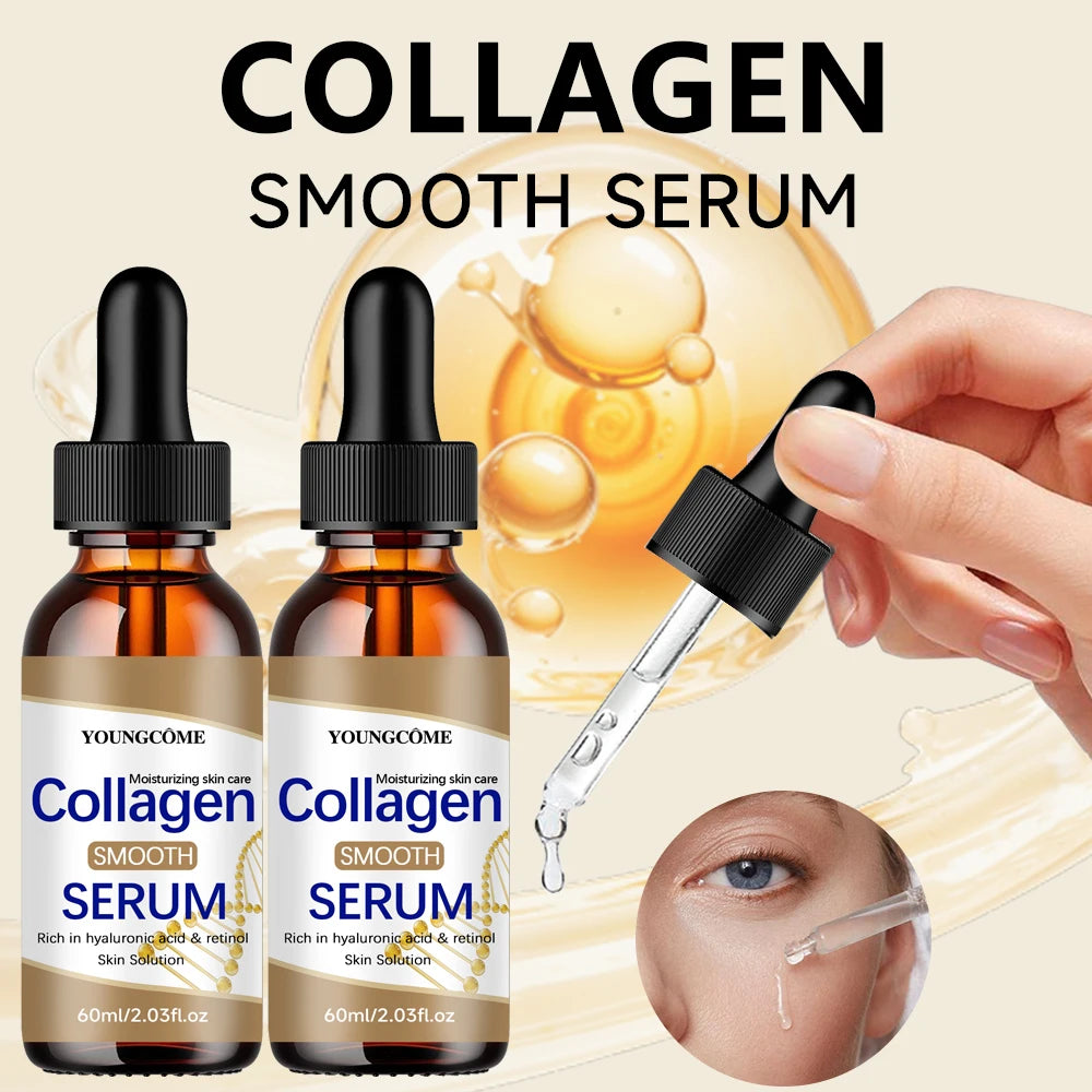 2PCS Sérum de Colágeno com Ácido Hialurônico e Retinol - Cuidados Hidratantes para o Rosto para Todos os Tipos de Pele - Solução de Hidratação Diária