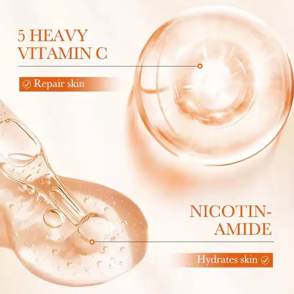 Kit de Cuidados com a Pele Sadoer 5x Vitamina C Limpeza Creme para Olhos Tônico Sérum Niacinamida Clareador Anti-Idade Firmador Conjunto Facial para Mulheres