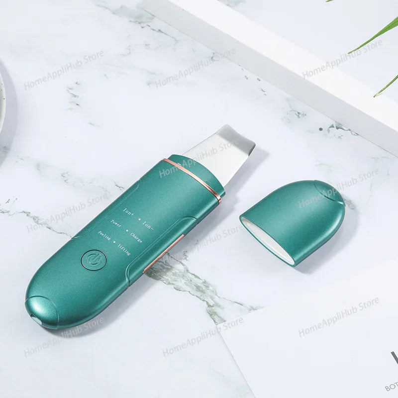 Limpador Facial Ultrassônico - Limpador de Poros Iônico Recarregável, Esfoliante de Pele Portátil e Aparelho de Beleza para Cuidados com a Pele em Casa