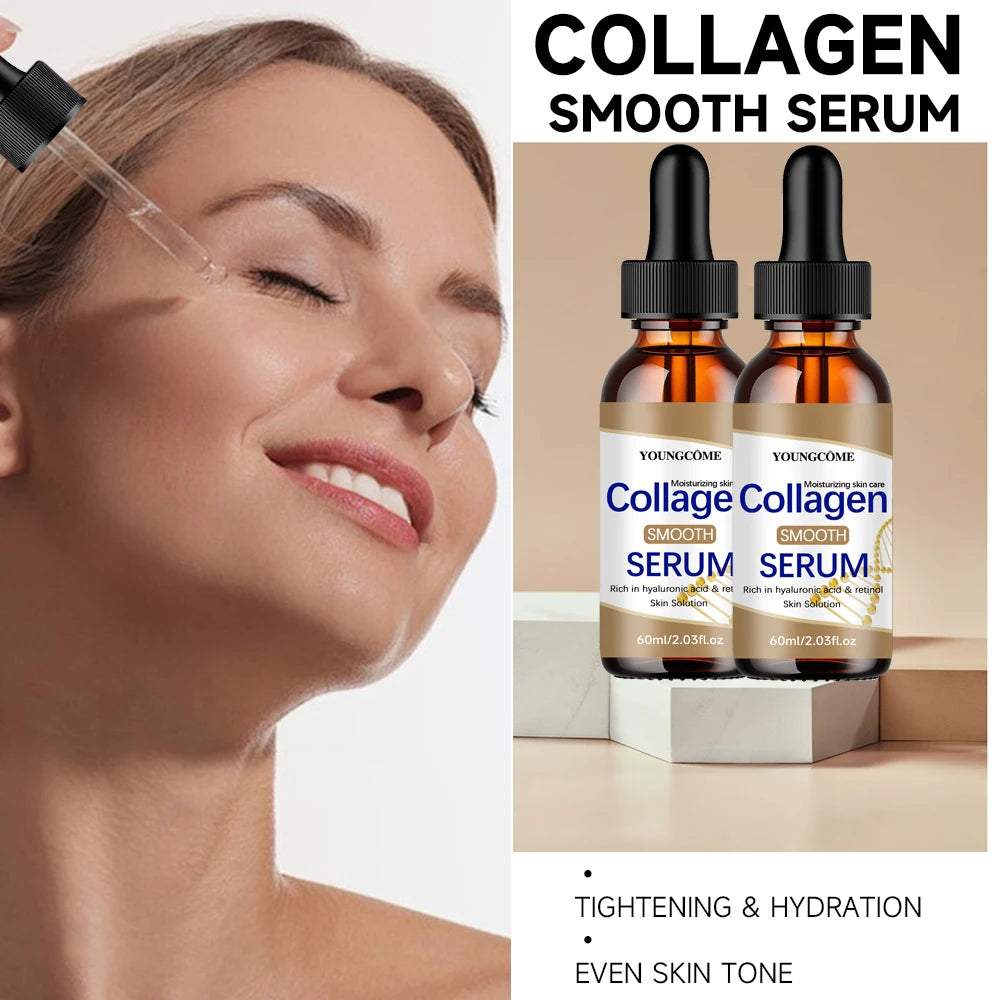 2PCS Sérum de Colágeno com Ácido Hialurônico e Retinol - Cuidados Hidratantes para o Rosto para Todos os Tipos de Pele - Solução de Hidratação Diária
