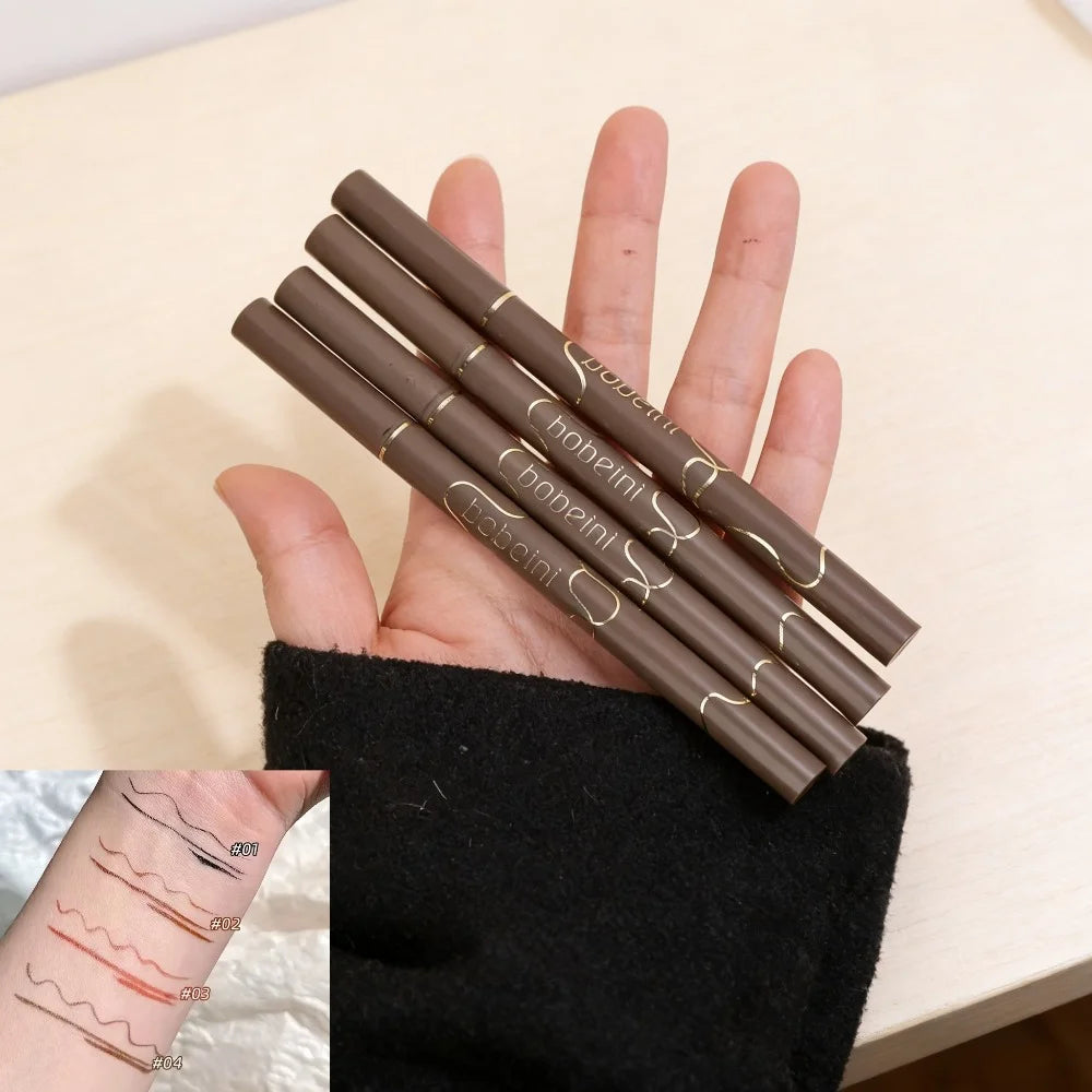 Waterproof liquid eyeliner 4 colors ultra fine tip long lasting Korean makeup easy for beginners black brown cold tea brown