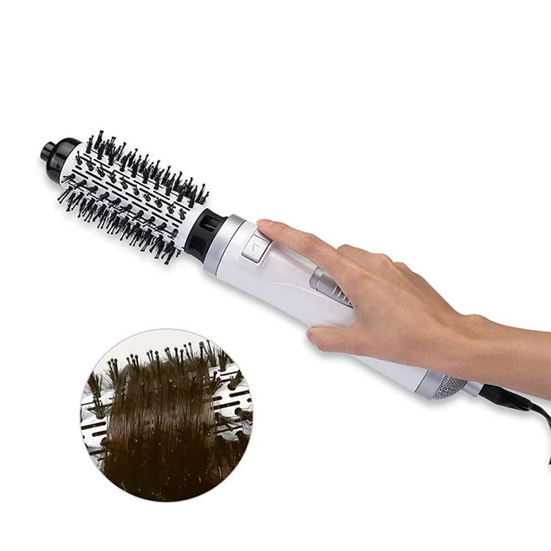 Escova Secadora de Cabelo a Ar Quente Multifuncional Automática com Rotação e Volume em Um Só Passo