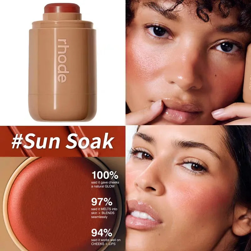 Makeup Cheek Blush Cream Blusher Stick Lip Gloss Phone Case for iPhone 16 17 Pro Max Piggy Sprinkle Sun Soak Tan Line Lipstick