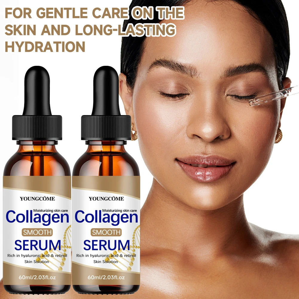 2PCS Sérum de Colágeno com Ácido Hialurônico e Retinol - Cuidados Hidratantes para o Rosto para Todos os Tipos de Pele - Solução de Hidratação Diária