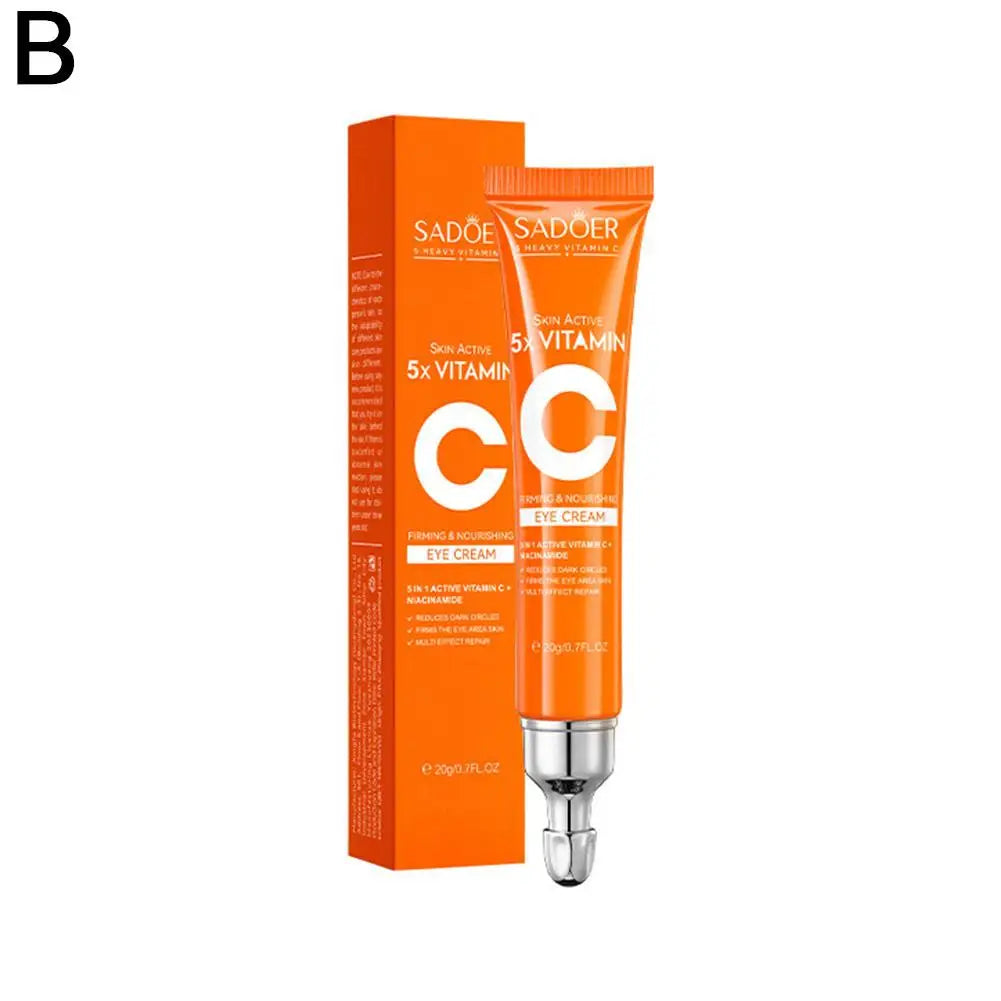 Kit de Cuidados com a Pele Sadoer 5x Vitamina C Limpeza Creme para Olhos Tônico Sérum Niacinamida Clareador Anti-Idade Firmador Conjunto Facial para Mulheres