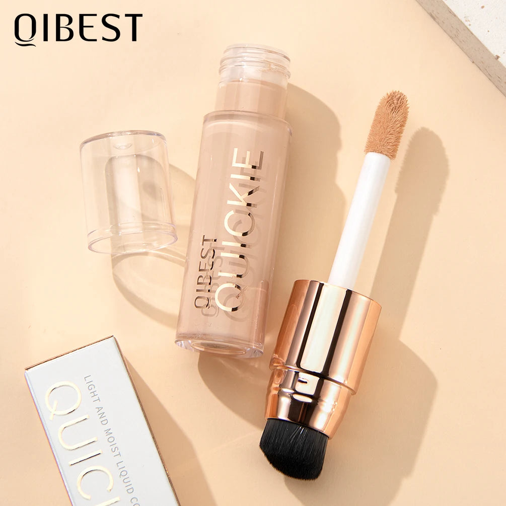 QIBEST 4 Colors Matte Liquid Foundation Hydrating Nourishing Full Coverage Blemish Brighten Concealer Base Maquiagem New Makeup