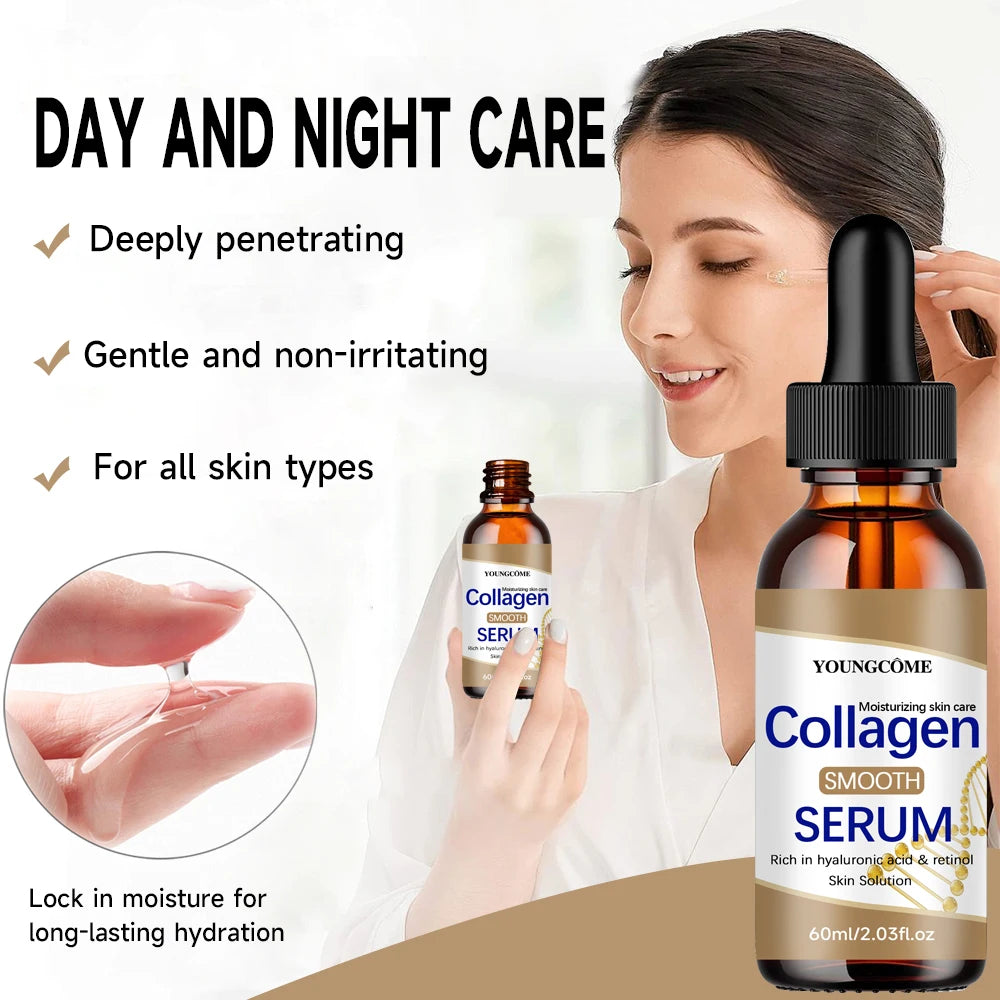 2PCS Sérum de Colágeno com Ácido Hialurônico e Retinol - Cuidados Hidratantes para o Rosto para Todos os Tipos de Pele - Solução de Hidratação Diária