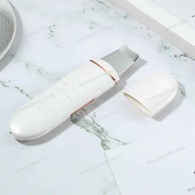 Limpador Facial Ultrassônico - Limpador de Poros Iônico Recarregável, Esfoliante de Pele Portátil e Aparelho de Beleza para Cuidados com a Pele em Casa