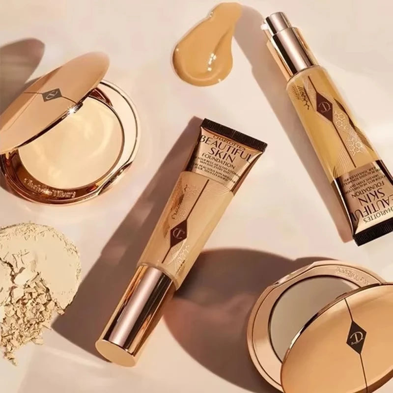 Charlotte Tilbury Lip Stick Liquid Foundation Highlighter Pressed Powder Blush Facial Spot Concealer Foundation Makeup Cosmetics