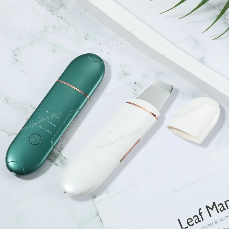 Limpador Facial Ultrassônico - Limpador de Poros Iônico Recarregável, Esfoliante de Pele Portátil e Aparelho de Beleza para Cuidados com a Pele em Casa