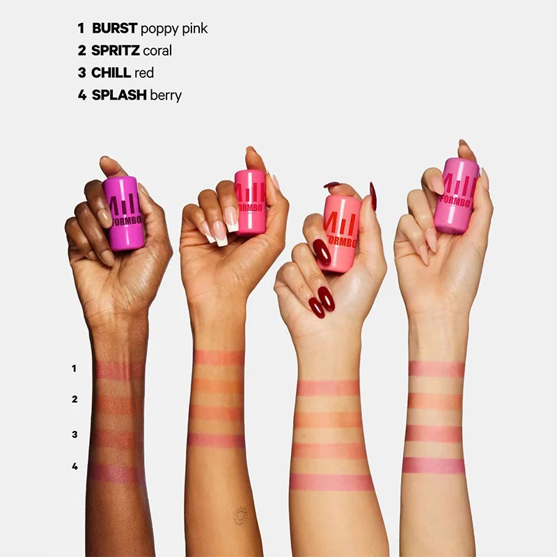 1/2/4PCS Jelly Lipstick Cheek Blush Stick Long Lasting Moisturized Blusher Sticker Lip Gloss Rouge Cream Facial Makeup Cosmetics