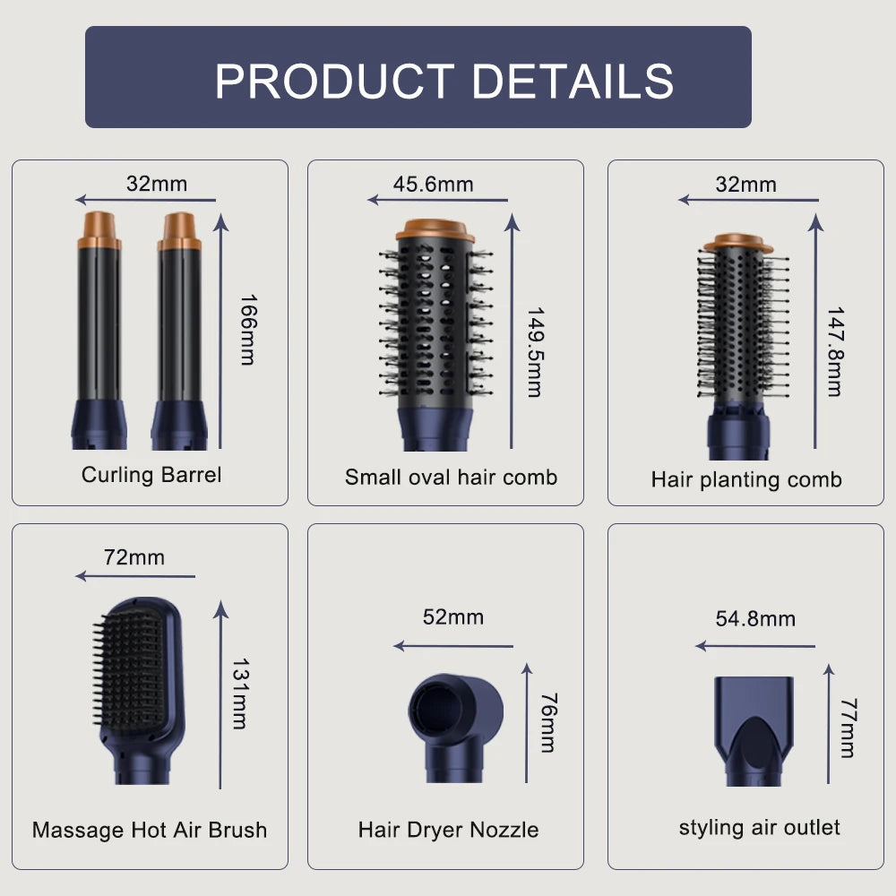 SMET Novo Estilo de Design 9 em 1 Envolvente de Cabelo Personalizado Escova Secadora de Cabelo Profissional Dobrável e de Alta Velocidade