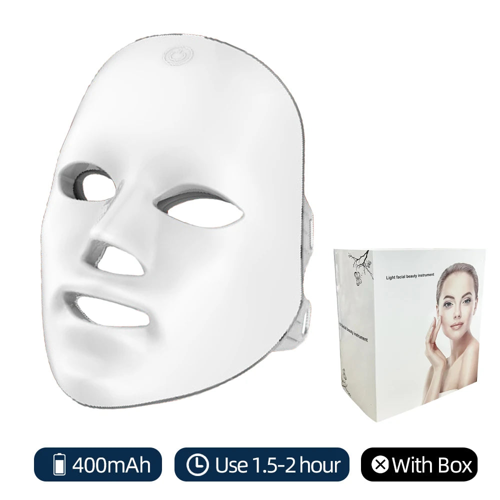 Máscara Facial de LED Photon 7 Cores Luz Vermelha Anti-Rugas Rejuvenescimento Cuidados com a Pele Máscara de LED para Beleza SPA Reparação de Acne e Clareamento da Pele