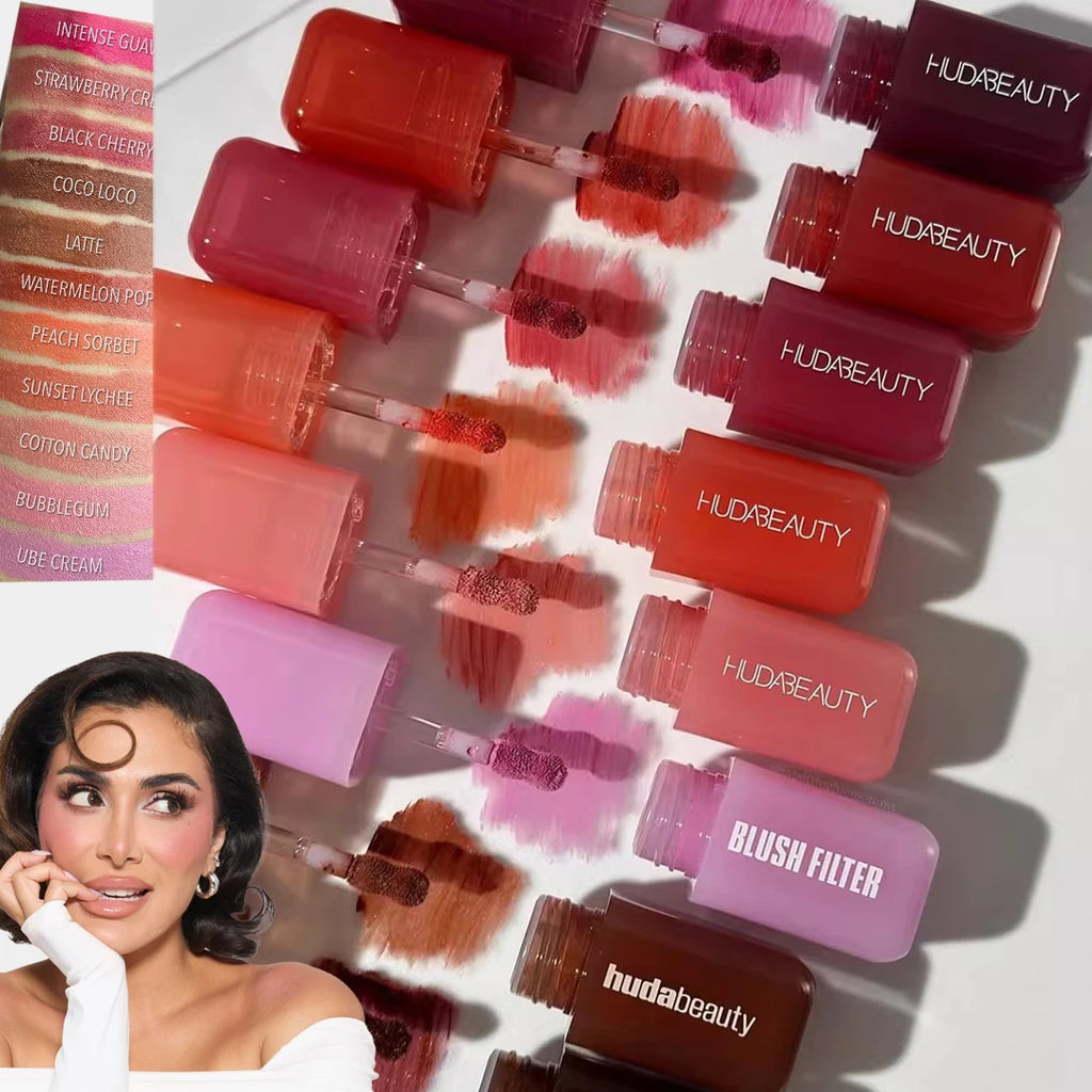 Beauty 6 Colour Soft Glow Liquid Blush Filter Easy To Apply Long Lasting Waterproof Blusher Sponge Brush Head Lip Gloss Rare
