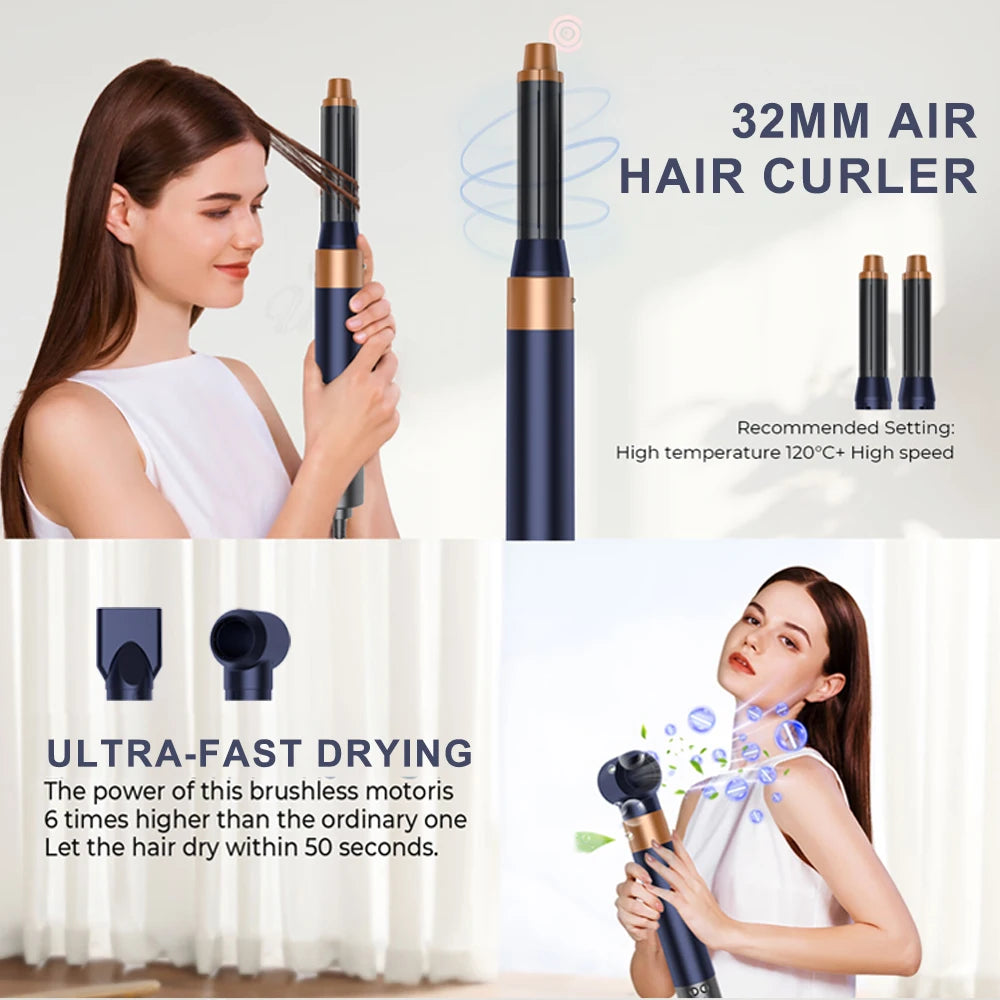 SMET Novo Estilo de Design 9 em 1 Envolvente de Cabelo Personalizado Escova Secadora de Cabelo Profissional Dobrável e de Alta Velocidade